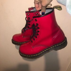 Unique cherry red doc martens!